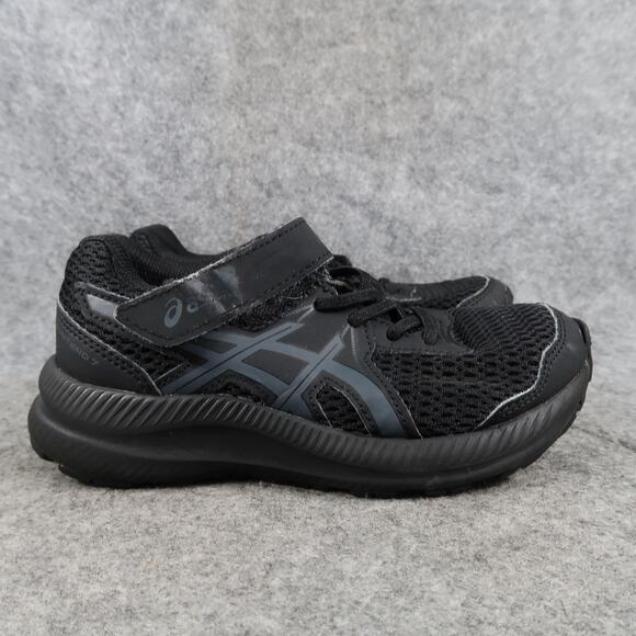 Asics Shoes Kids 13 Athletic Trainers Contend 7 Running Sneakers Black Easy On - Picture 1 of 12